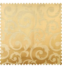Gold color traditional design texture finished surface shiny swirls pattern polyester main curtain